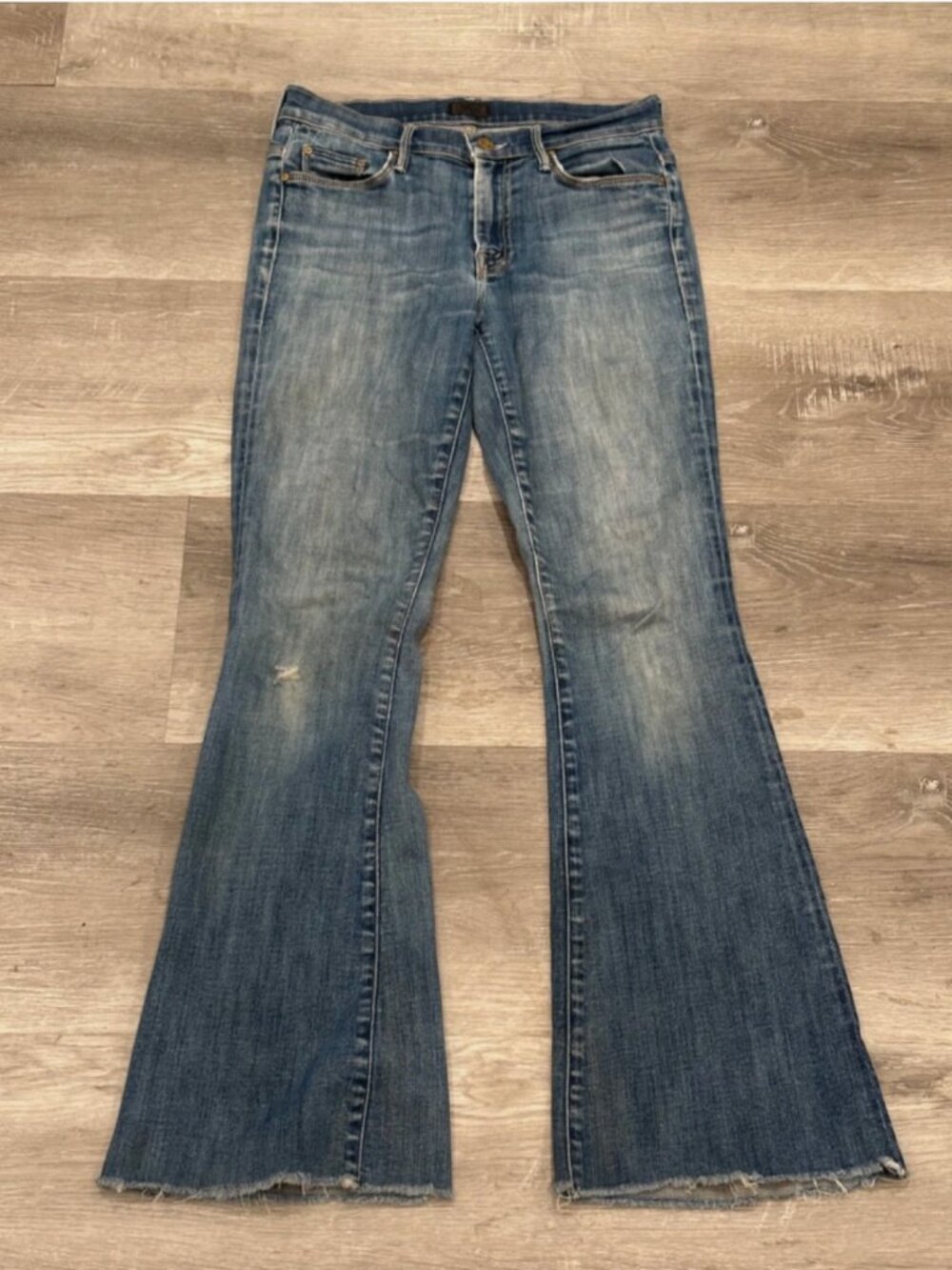 Mother The Weekender Fray Denim Jeans In Rough Enough Light Wash Womens 27